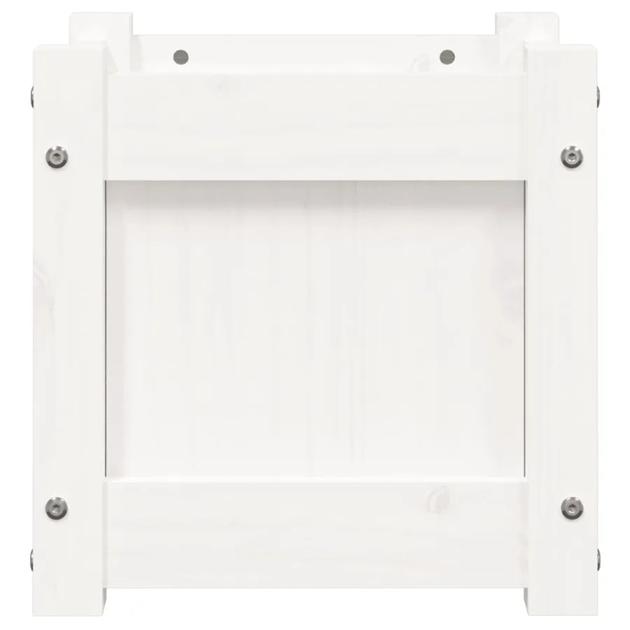 Jardinières 2 pcs blanc bois de pin massif - 6