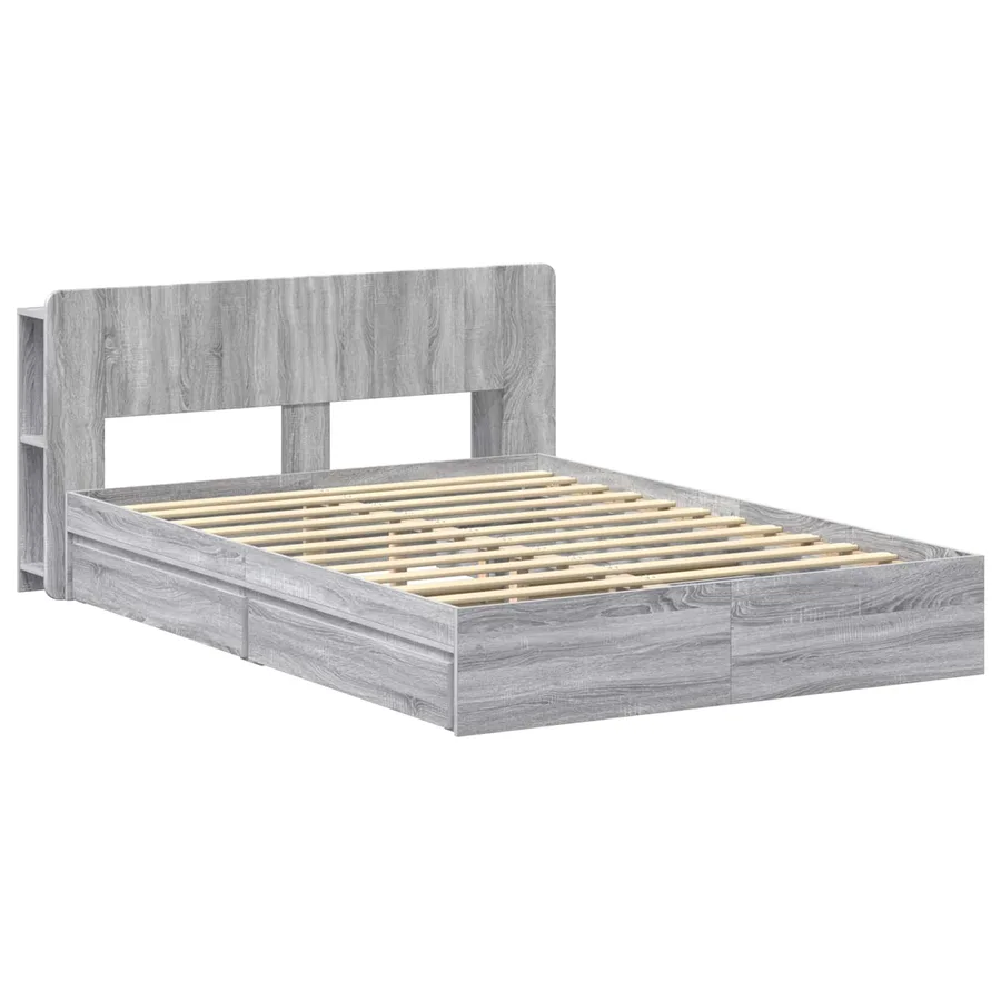 Cadre de lit avec rangement Sonoma gris 140 x 200 cm - 3