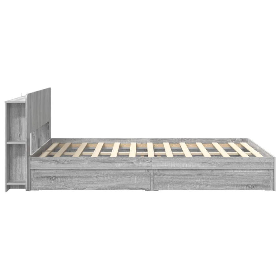 Cadre de lit avec rangement Sonoma gris 140 x 200 cm - 5