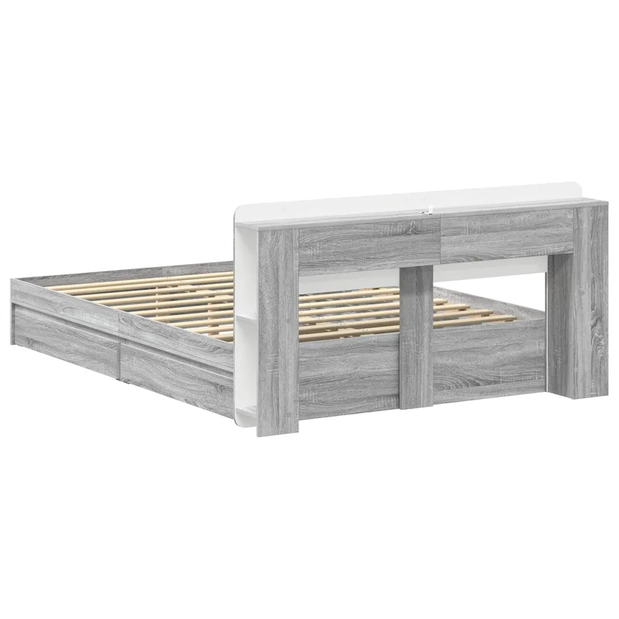 Cadre de lit avec rangement Sonoma gris 140 x 200 cm - 6