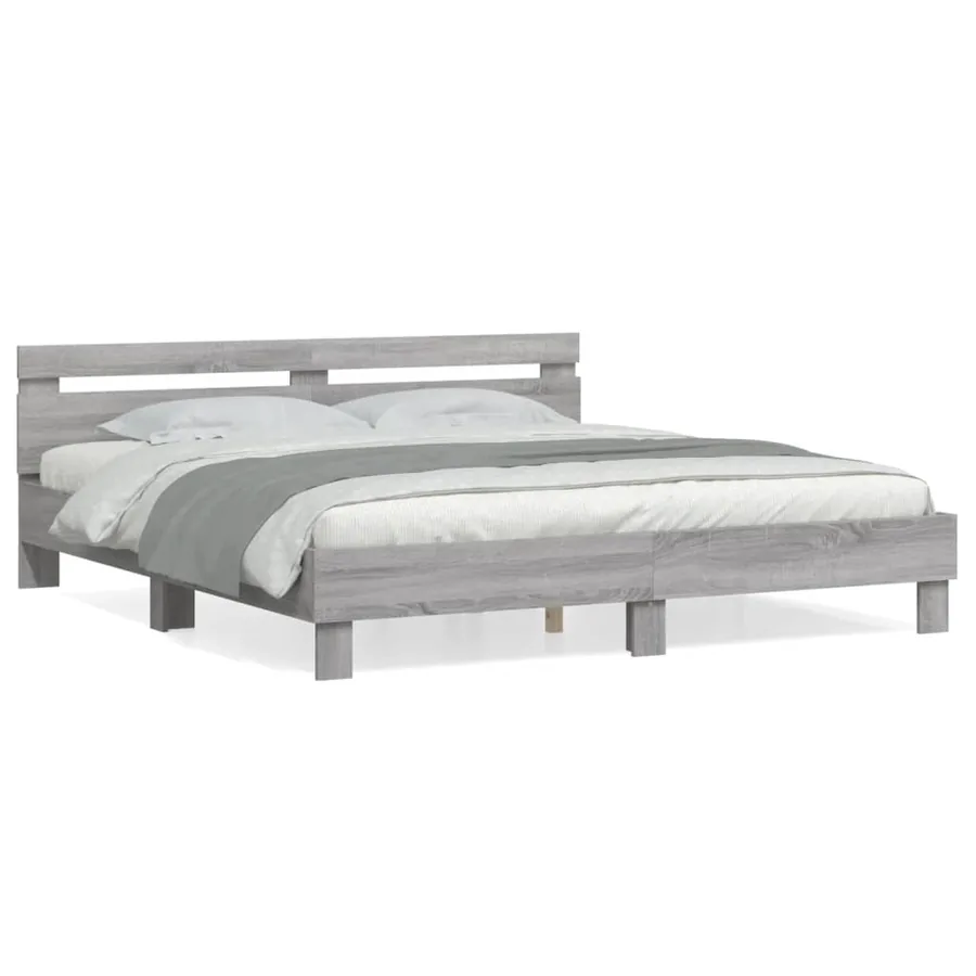 Cadre de lit sans matelas sonoma gris 160x200 cm - 2