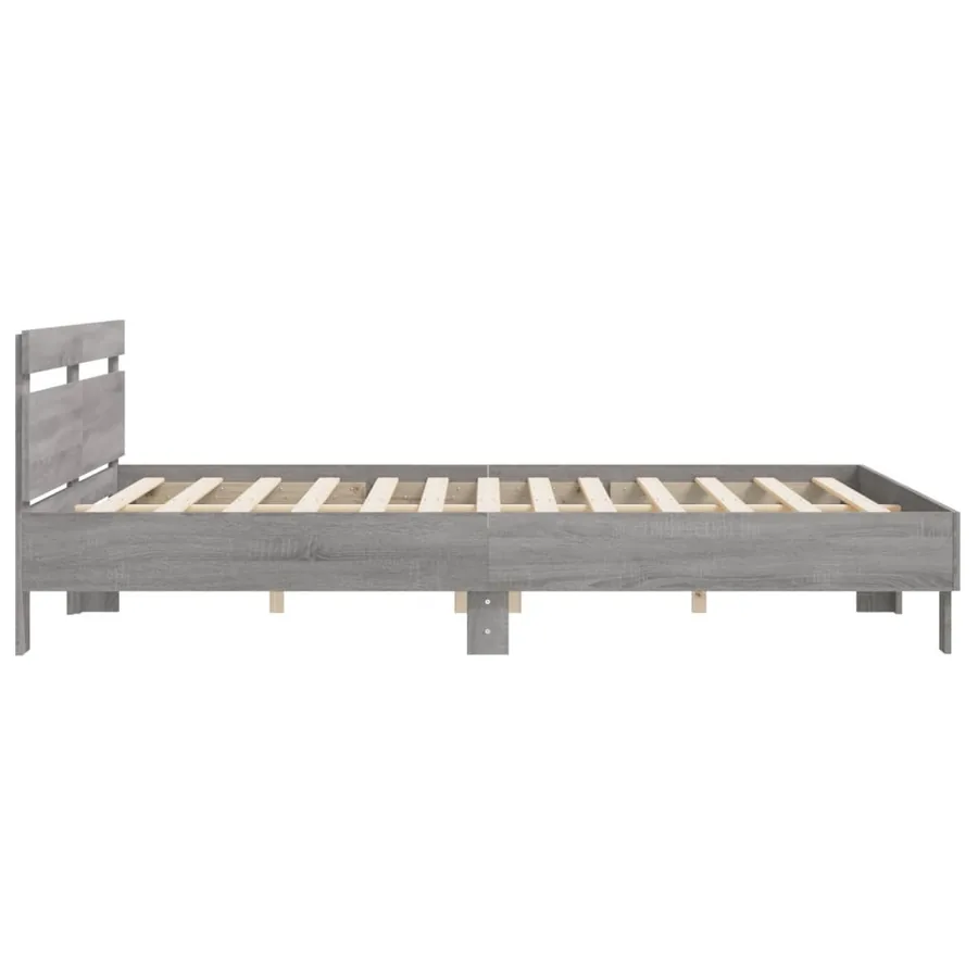Cadre de lit sans matelas sonoma gris 160x200 cm - 6