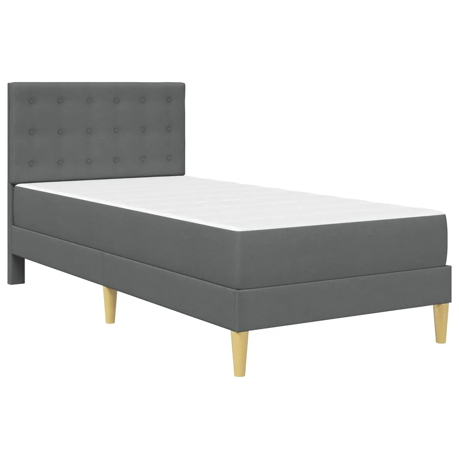 Cadre de lit avec matelas Gris foncé 80 x 200 cm Tissu - 3