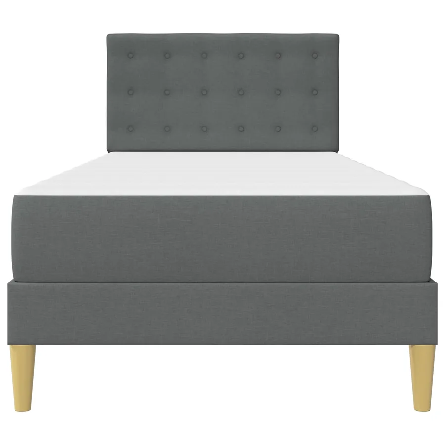 Cadre de lit avec matelas Gris foncé 80 x 200 cm Tissu - 6