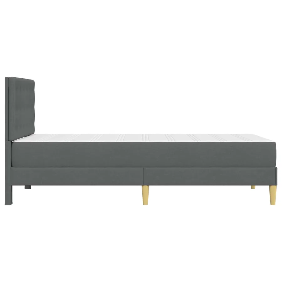 Cadre de lit avec matelas Gris foncé 80 x 200 cm Tissu - 7