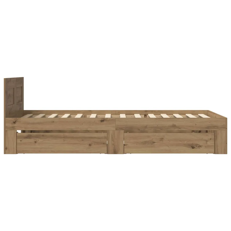 Cadre de lit avec tiroir 2 pc Chêne artisanal Bois d'ingénierie - 5