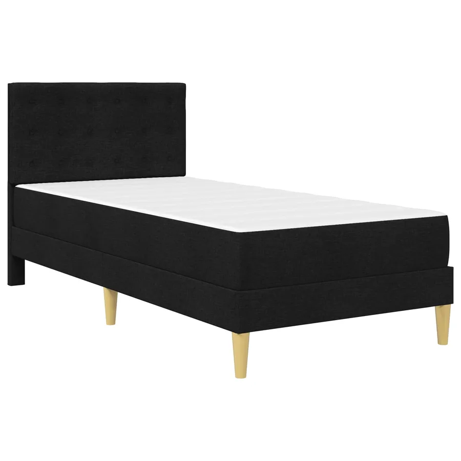Cadre de lit avec matelas Noir 90 x 190 cm Tissu - 3
