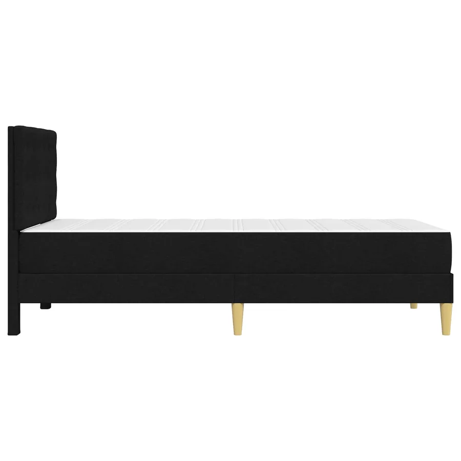 Cadre de lit avec matelas Noir 90 x 190 cm Tissu - 7