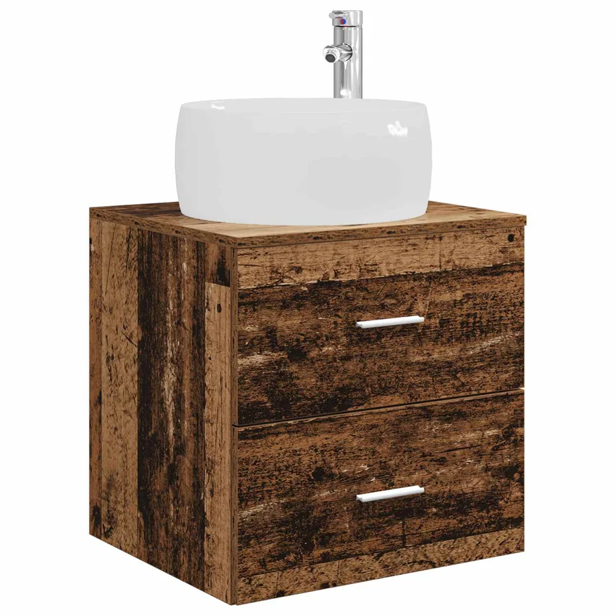Vanité de lavabo mural Bois ancien 49,5 x 44,5 x 66 cm - 2