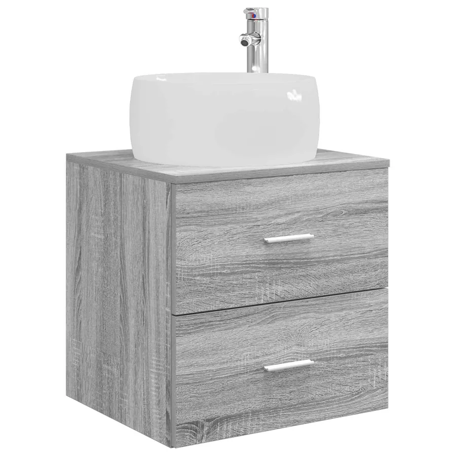 Ensemble de mobilier de salle de bain 4 pcs Sonoma gris - 5
