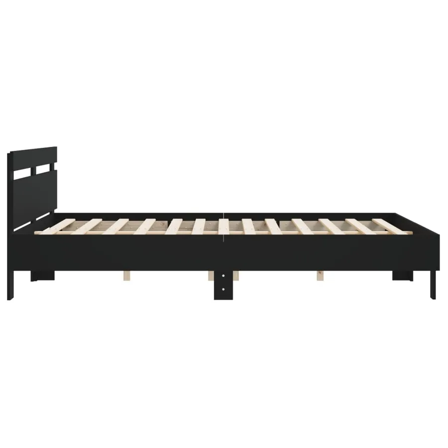 Cadre de lit sans matelas noir 160x200 cm - 6
