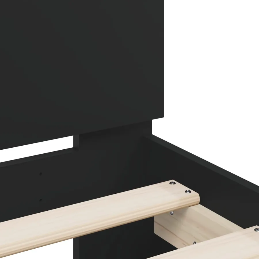 Cadre de lit sans matelas noir 160x200 cm - 8