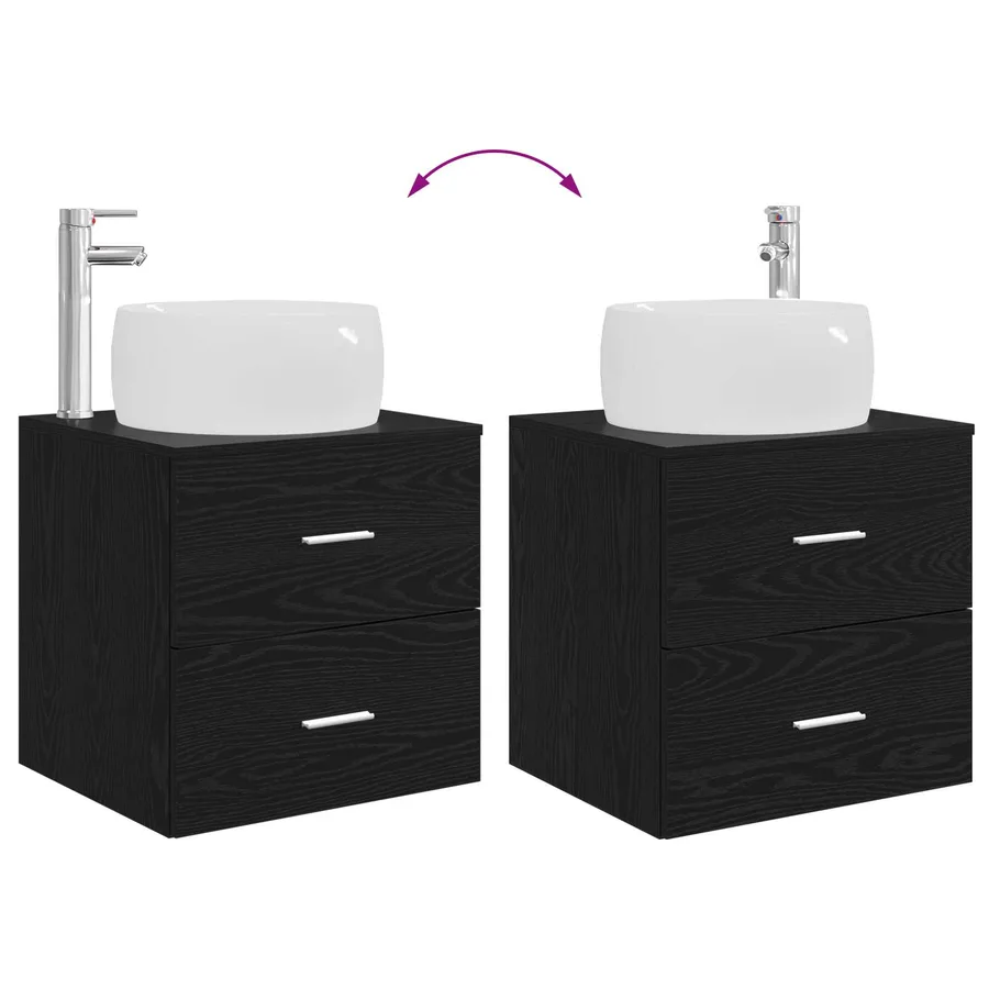 Ensemble de mobilier de salle de bain 4 pcs Chêne noir - 13