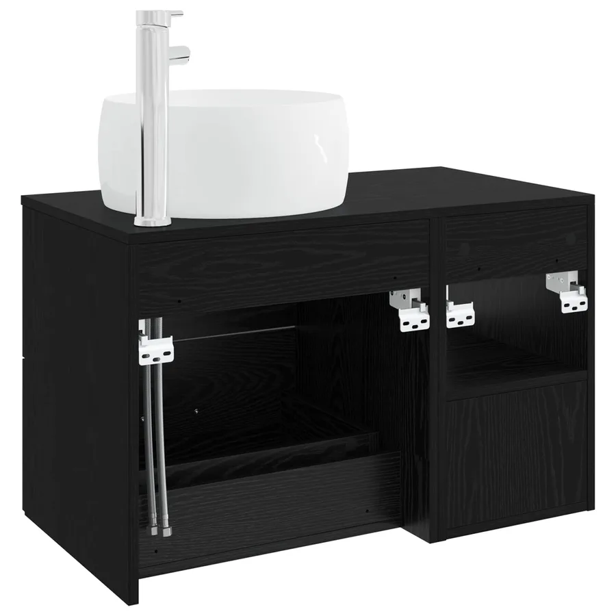 Ensemble de mobilier de salle de bain 2 pcs Chêne noir - 6