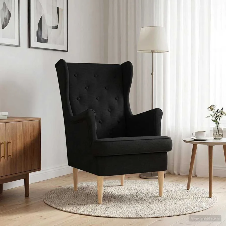 Fauteuil Noir Tissu - 3
