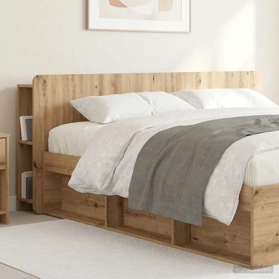 Cabinet de Tête de Lit Chêne artisanal 180 cm Bois d'ingénierie