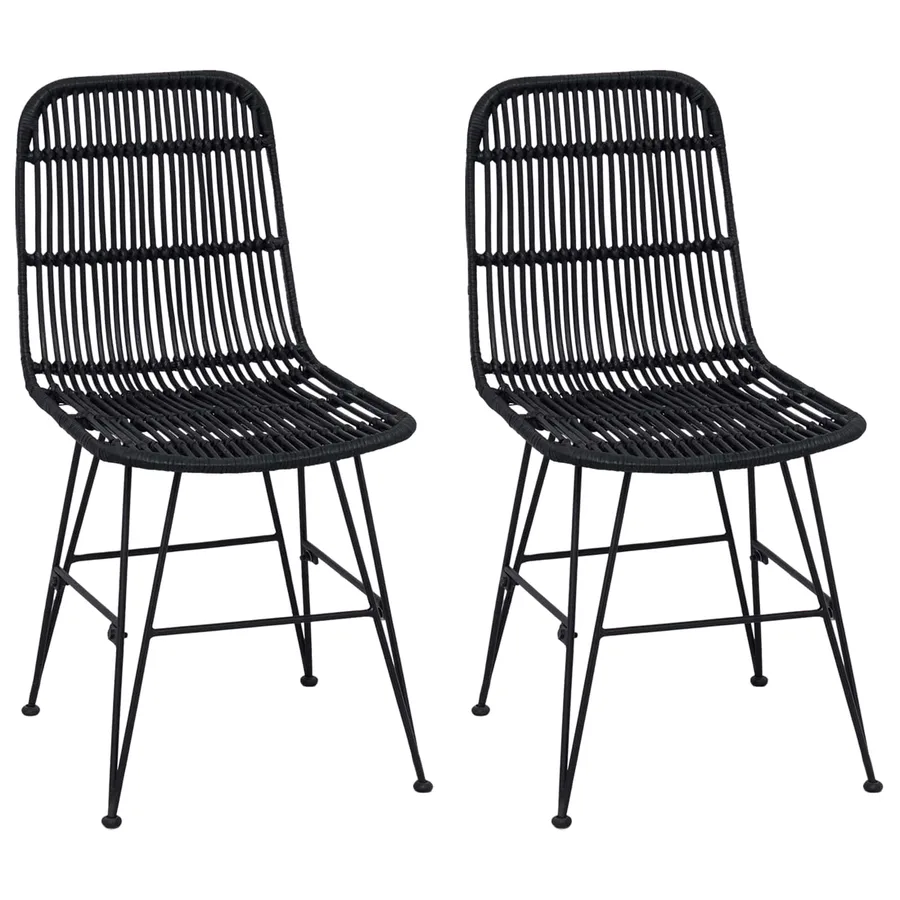 Chaise de salle à manger 2 pcs Noir 41 x 55 x 85 cm - 2