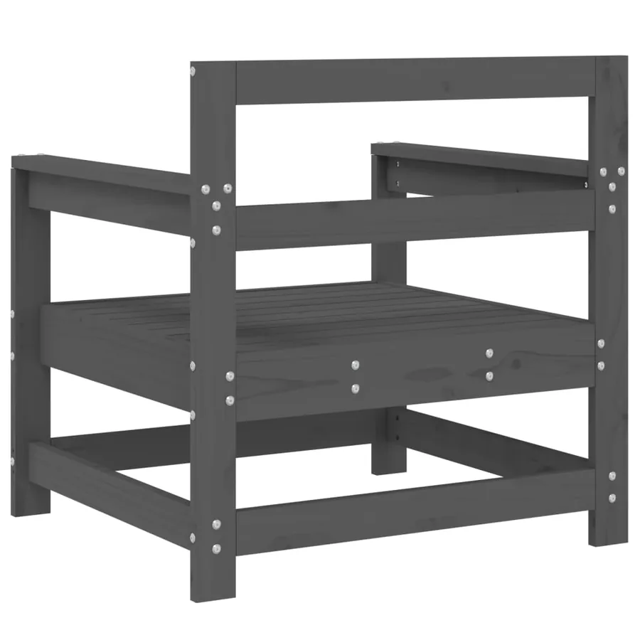Chaises de jardin lot de 2 gris bois massif de pin - 5