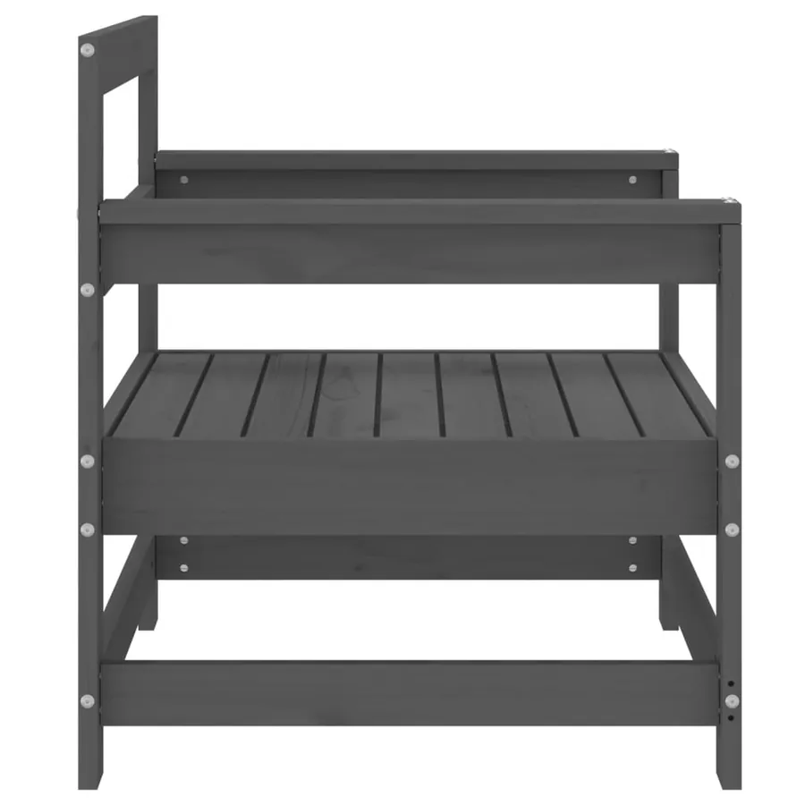 Chaises de jardin lot de 2 gris bois massif de pin - 6