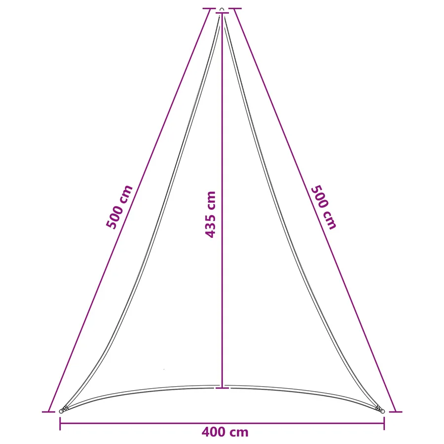 Voile d'ombre 4 x 5 x 5 m HDPE - 8