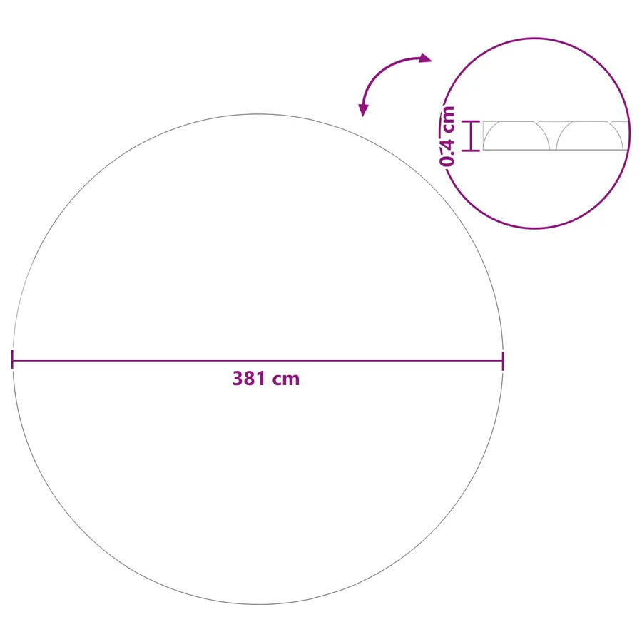 Couverture de piscine solaire extra épaisse Ø 381 cm 400 μm - 8