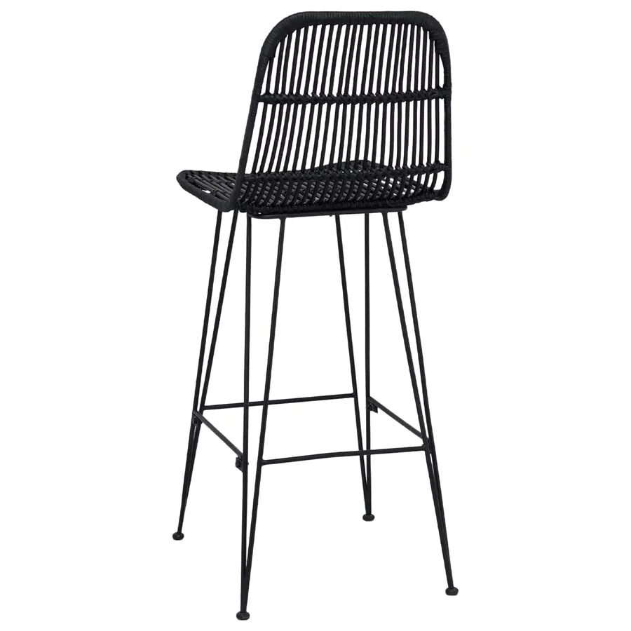 Tabouret de bar 2 pcs Noir 44 x 55 x 109 cm Rattan et Acier - 7