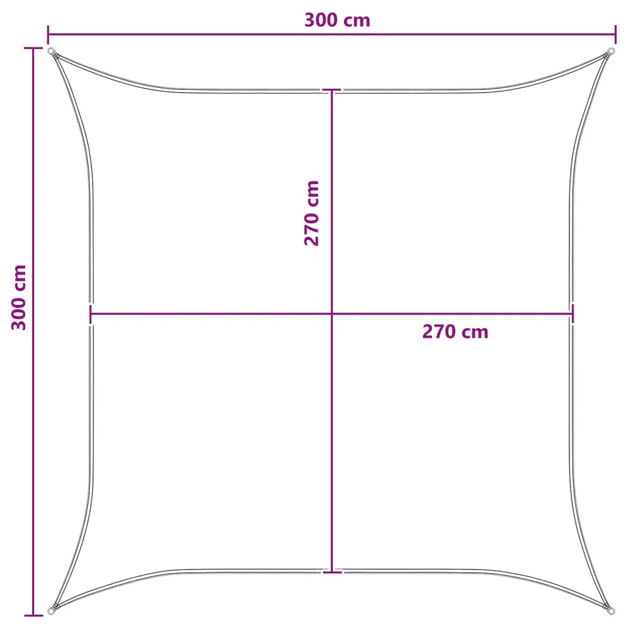 Voile d'ombre Bleu et Blanc 3 x 3 m HDPE - 8