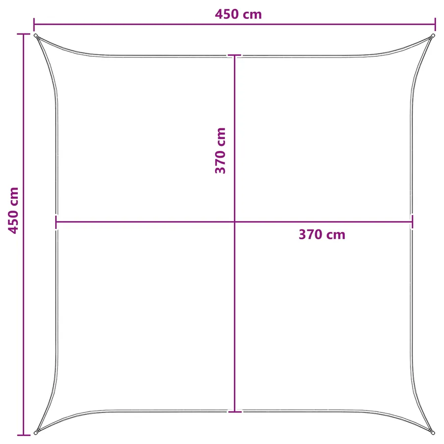 Voile d'ombre Gris clair et blanc 4,5 x 4,5 m HDPE - 8