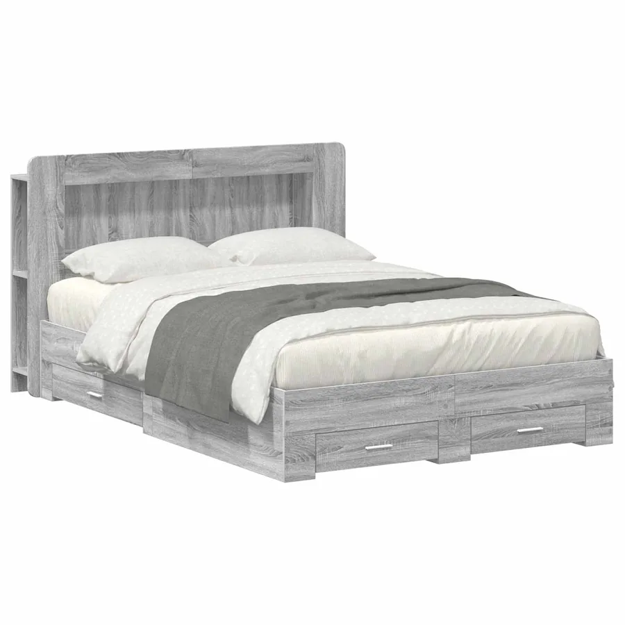Cadre de lit avec rangement Sonoma gris 160 x 200 cm