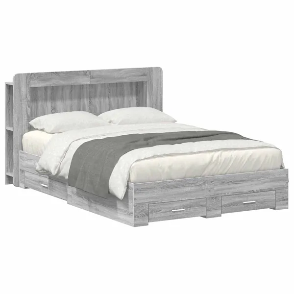 Cadre de lit avec rangement Sonoma gris 160 x 200 cm