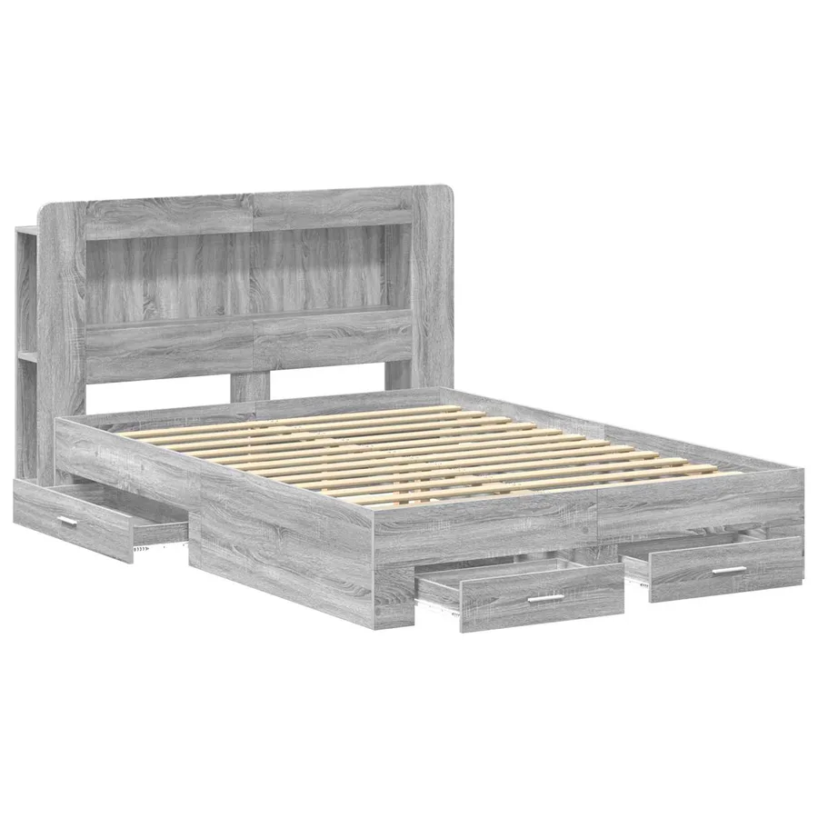 Cadre de lit avec rangement Sonoma gris 160 x 200 cm - 3