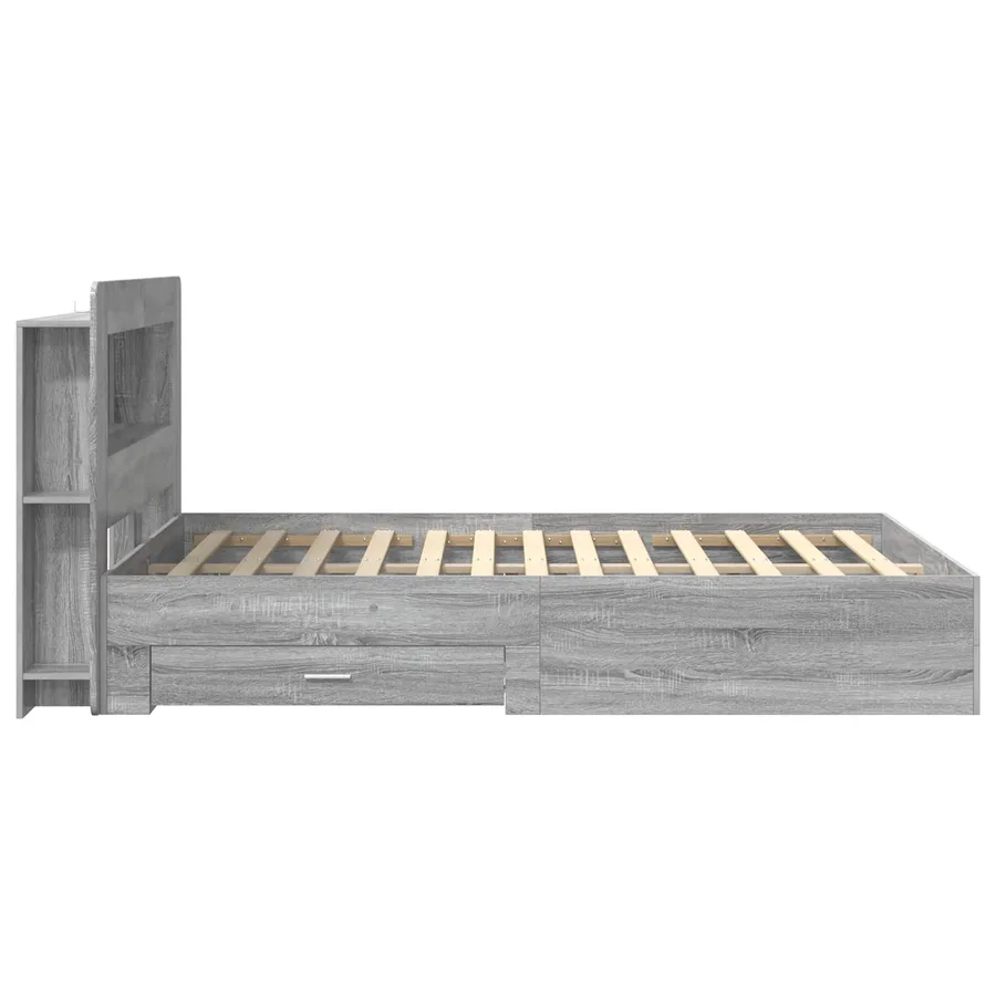 Cadre de lit avec rangement Sonoma gris 160 x 200 cm - 4