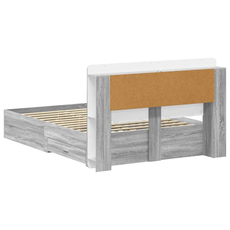 Cadre de lit avec rangement Sonoma gris 160 x 200 cm - 5