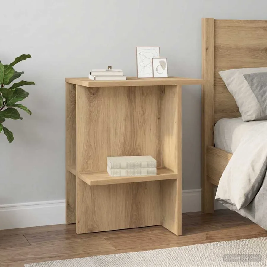 Table basse Chêne artisanal 40 x 30 x 49 cm Bois d'ingénierie