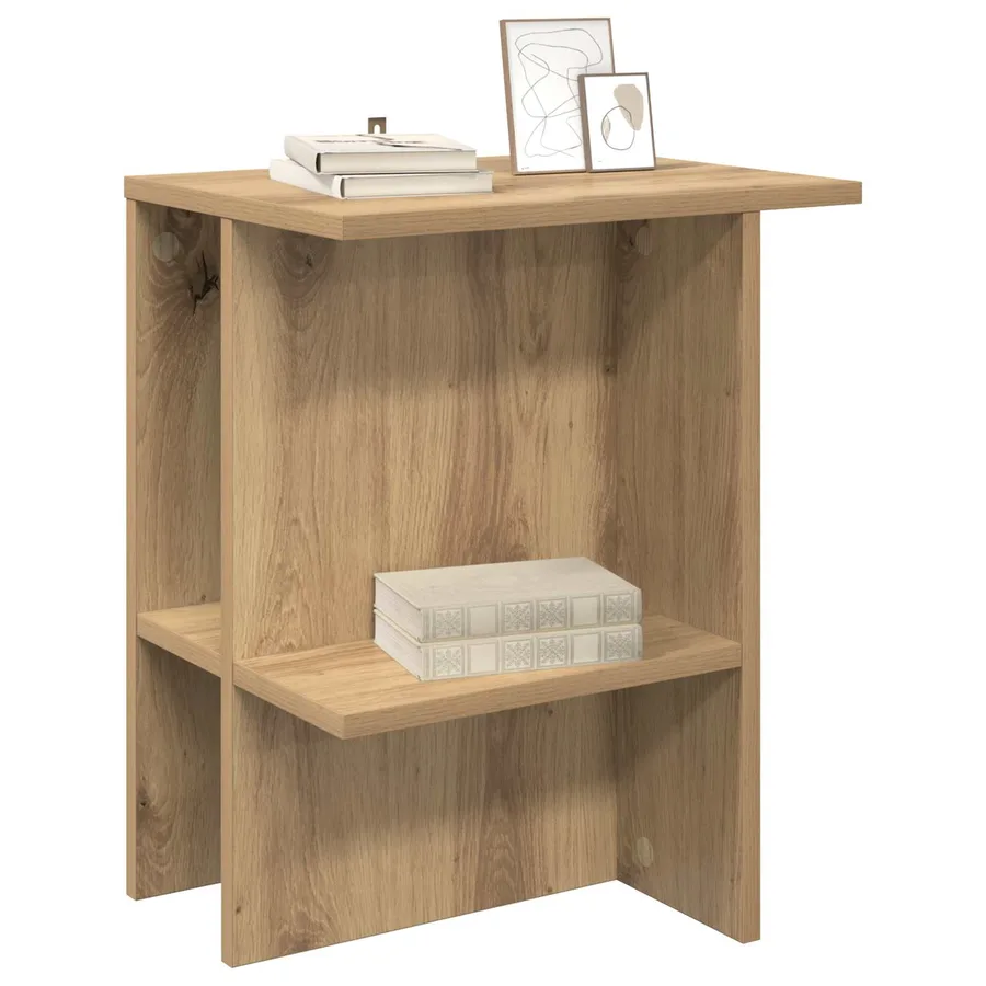 Table basse Chêne artisanal 40 x 30 x 49 cm Bois d'ingénierie - 3