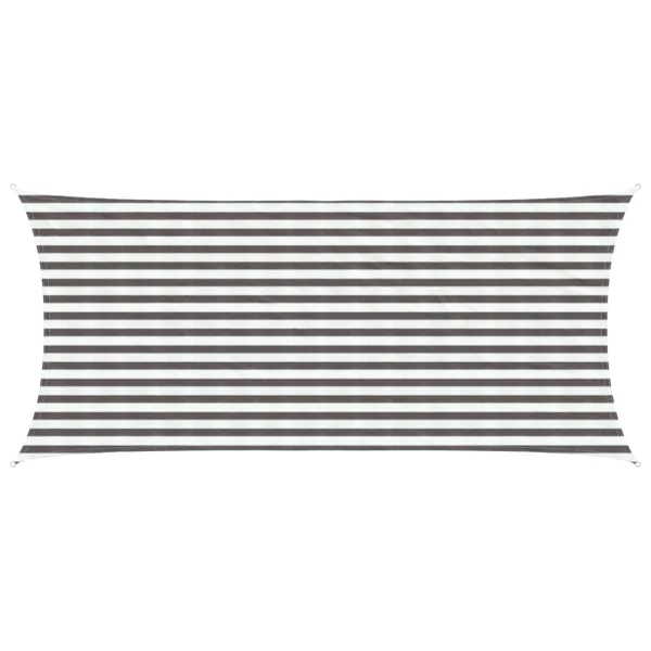 Voile d'ombre Gris clair et blanc 2 x 5 m HDPE