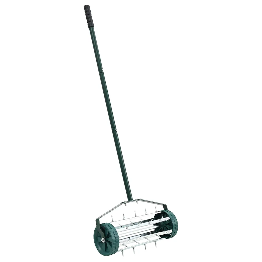 Roller à gazon tiré avec des pinces aérateur Vert 127,5 x 44 cm - 2