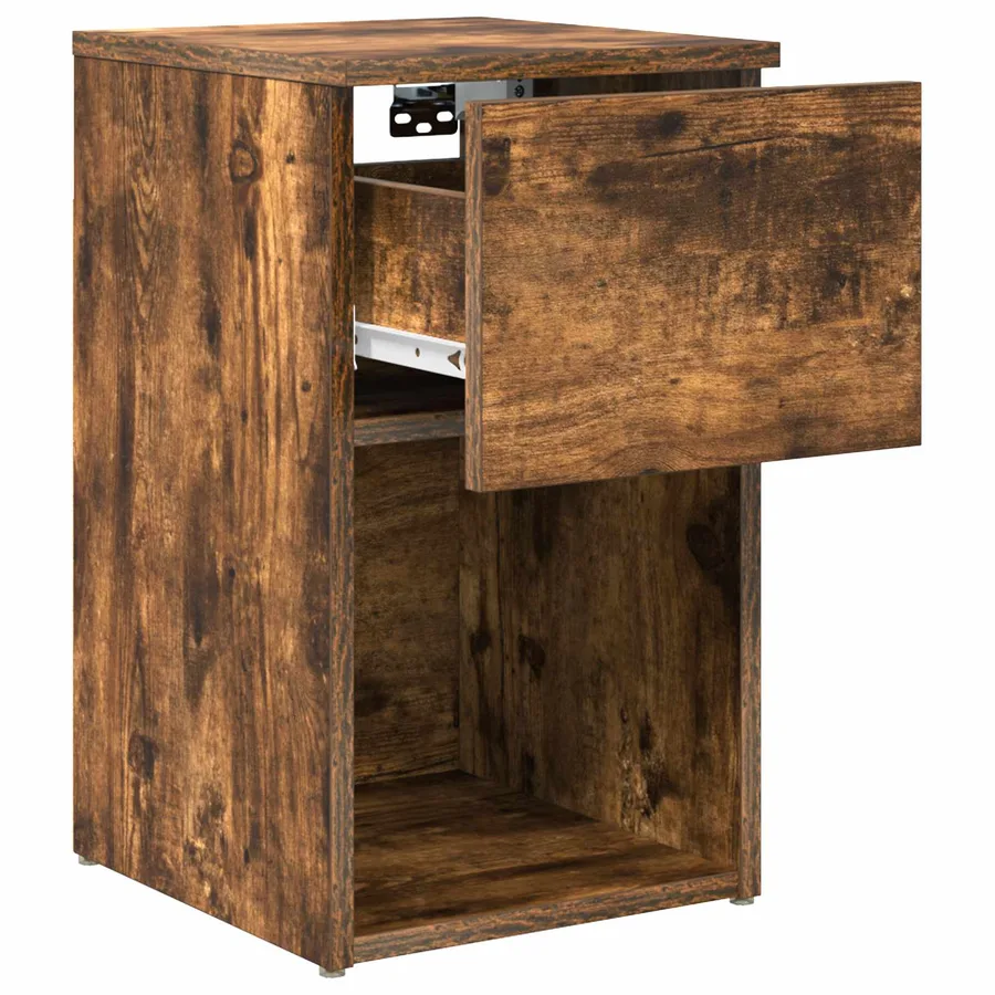Armoire de lit Chêne fumé 29 x 31,5 x 49 cm Bois d'ingénierie - 5