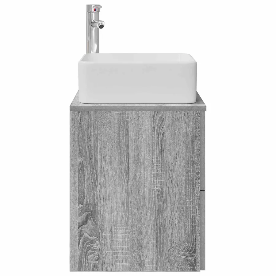 Vanité de lavabo mural Sonoma gris 53 x 34,5 x 63 cm - 4