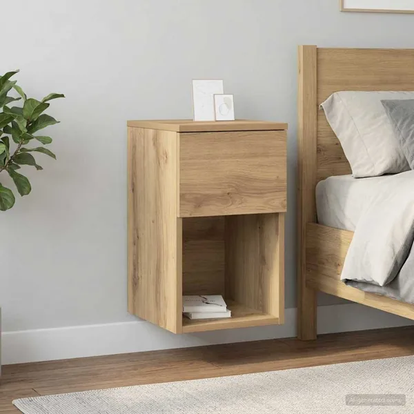 Armoire de lit Chêne artisanal 29 x 31,5 x 49 cm