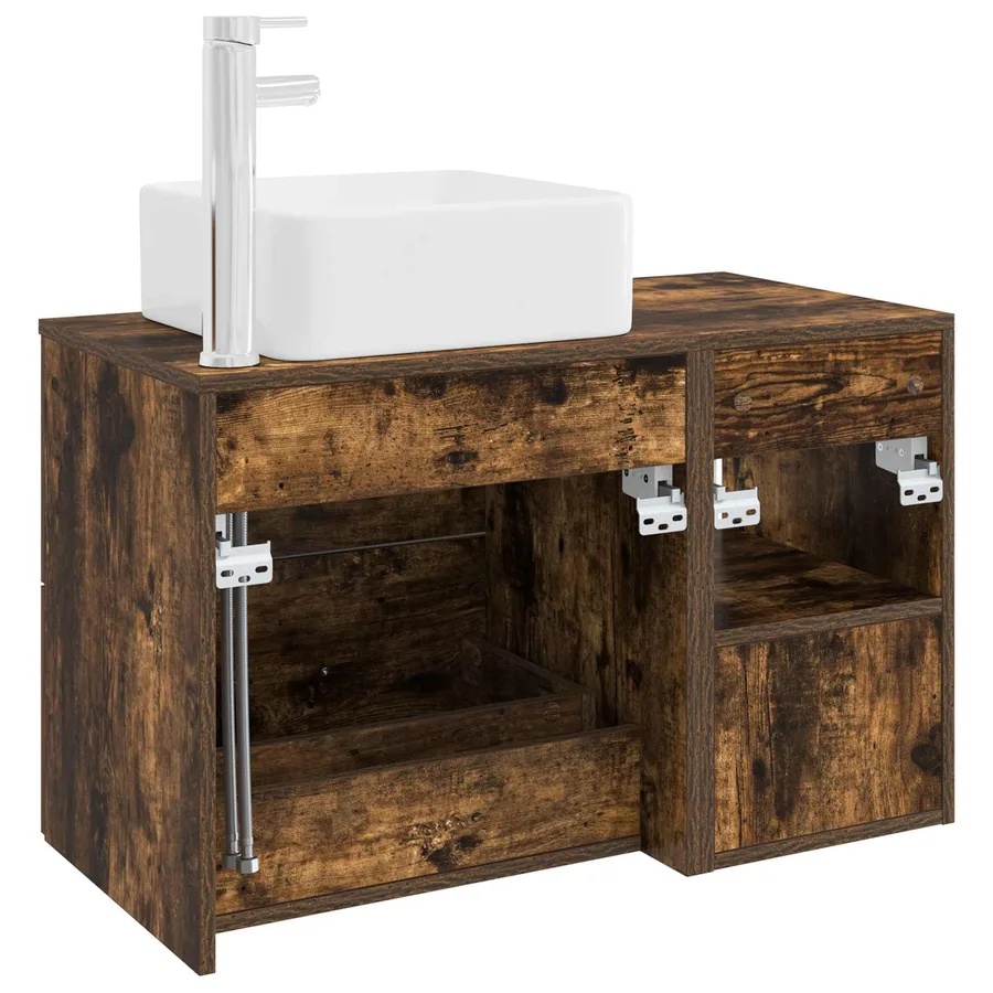 Ensemble de mobilier de salle de bain 2 pcs Chêne fumé - 6