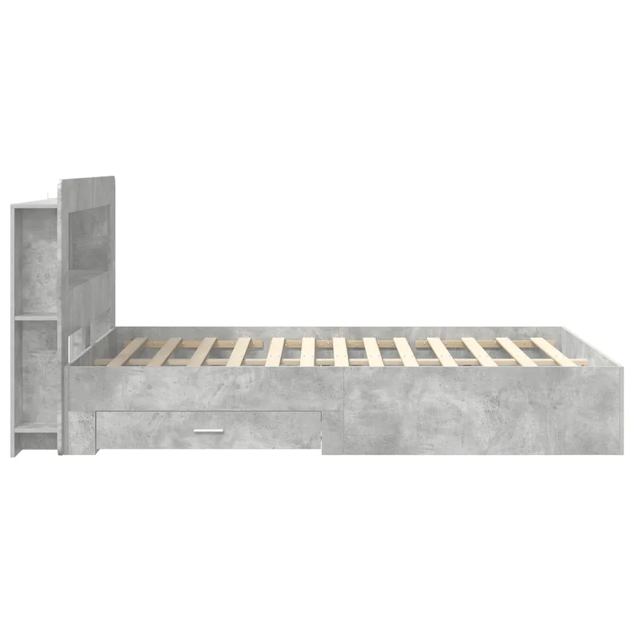 Cadre de lit avec rangement Gris béton 150 x 200 cm - 4