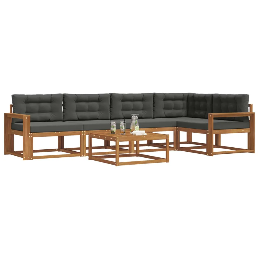Ensemble de canapés d'extérieur 6 pcs Naturel et Anthracite - 3
