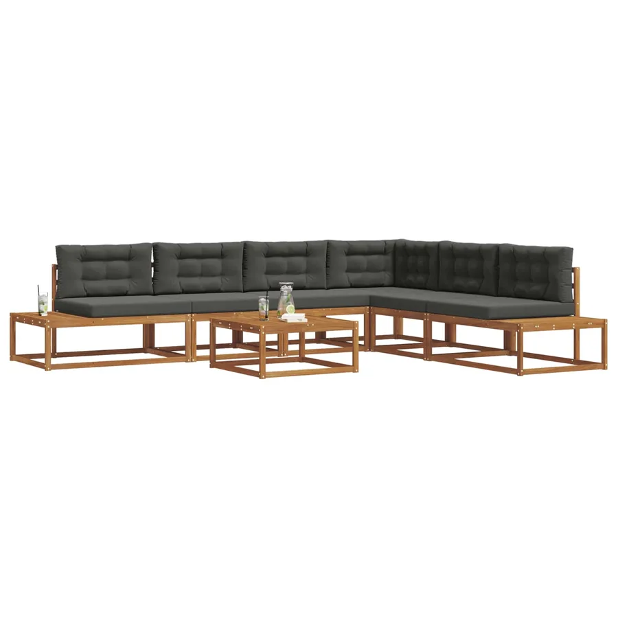 Ensemble de canapés d'extérieur Naturel et Anthracite - 3