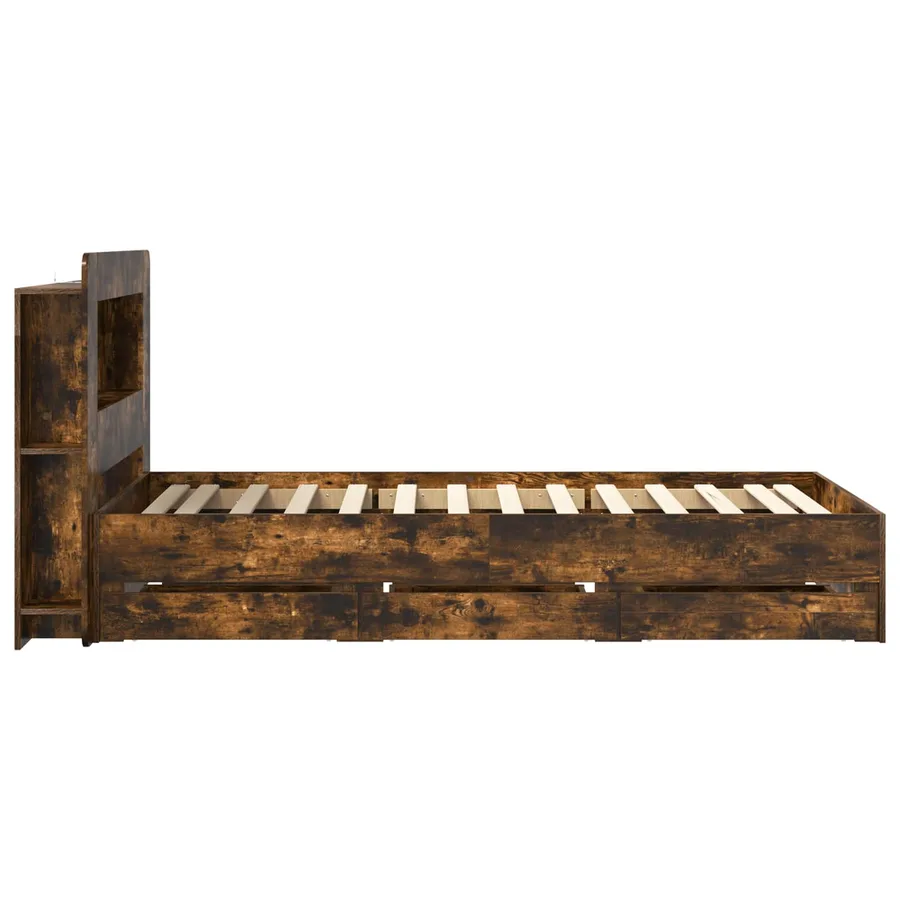 Cadre de lit avec rangement Chêne fumé 80 x 200 cm - 5