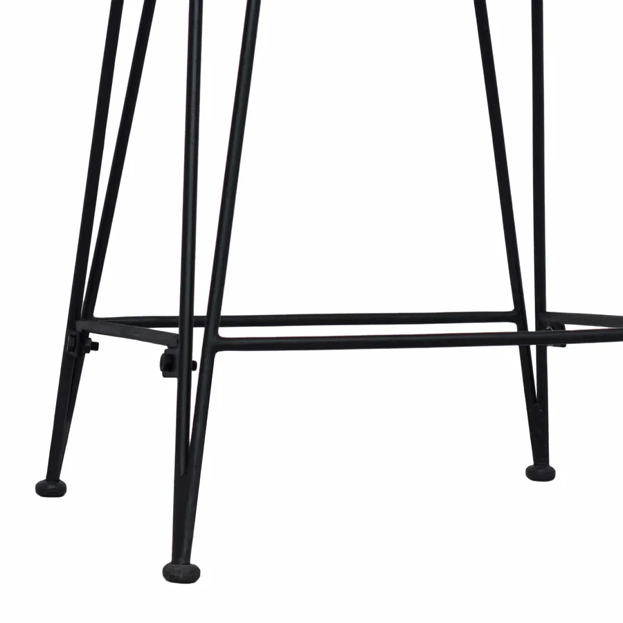 Tabouret de bar 2 pcs Noir 44 x 46 x 91 cm Rattan et Acier - 9