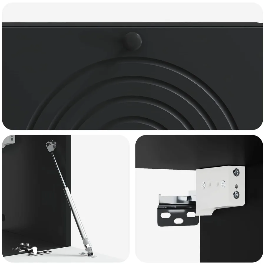 Meuble TV mural Noir 98 x 31 x 30 cm Bois d'ingénierie - 9