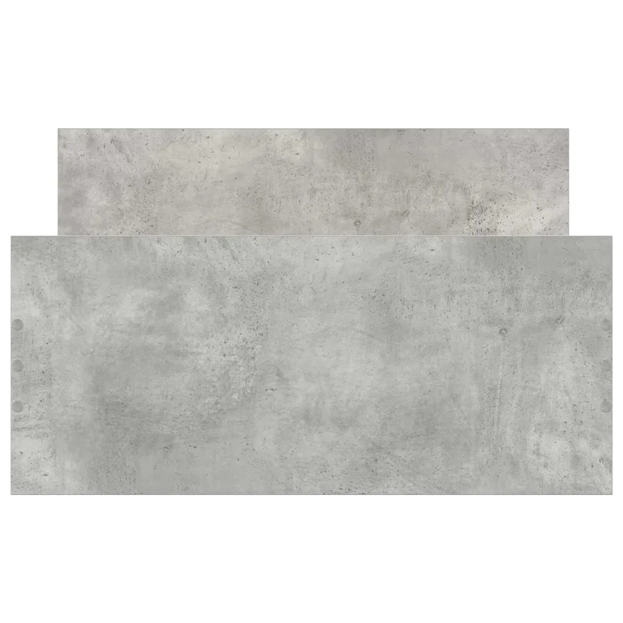 Cadre de lit avec tête de lit Gris béton Bois d'ingénierie - 4