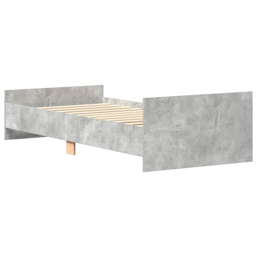 Cadre de lit avec tête de lit Gris béton Bois d'ingénierie - 6