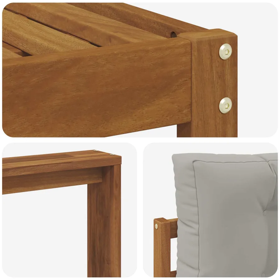 Ensemble de canapés d'extérieur 7 pcs Gris Naturel et Clair - 6